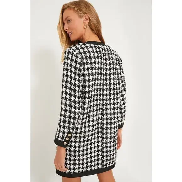 TUCKERNUCK Pomander Place Houndstooth Coco Tweed Bow Dress NWT Size Large